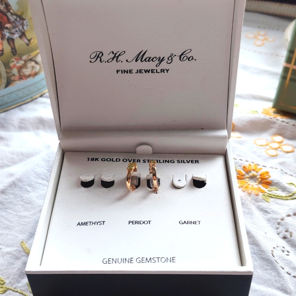 Peridot 18K Gold Over Sterling Silver Earrings R.H. Macy & Co